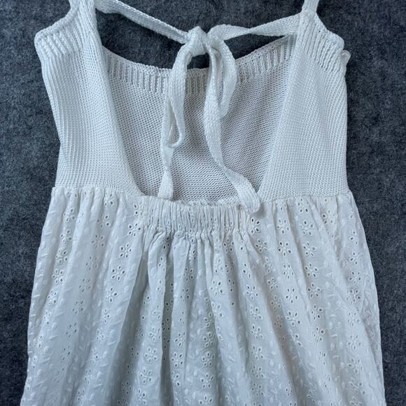 ASOS Design Dress 6 White Eyelet Babydoll Crochet Feminine Romantic Summery - Picture 4 of 8